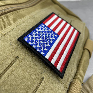 Patch de drapeau rectangulaire écologique, broderie américaine pour badge tactique Punisher, en tissu sergé à paillettes, style auto-agrippant pour chapeau - Product Image 2