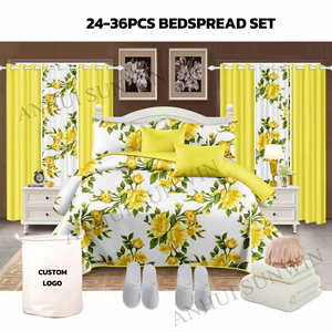 Bán Buôn 24 Cái Tấm Ga Trải Giường Set Với Rèm Biểu Tượng Tùy Chỉnh Vua Kích Thước 36Pcs Trải Giường Trải Giường Phù Hợp Với Phòng Tắm Tấm Thiết Lập - Product Image 3
