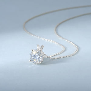 1-4ct moissanite מעבדה-תליון יהלום זהב לבן 14k מצופה 925 זהב לבן מצופה כסף סטרלינג שרשרת נשים - Product Image 3