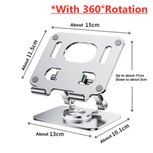 ขาตั้งอลูมิเนียมอัลลอยด์ปรับได้360สำหรับ iPad แล็ปท็อปโทรศัพท์ตั้งโต๊ะคนขี้เกียจพับได้ - Product Image 2
