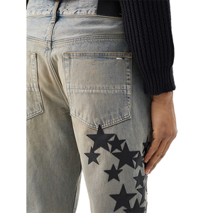 Pantaloni <span class=keywords><strong>Jeans</strong></span> <span class=keywords><strong>Jeans</strong></span> da uomo con toppa in <span class=keywords><strong>pelle</strong></span> <span class=keywords><strong>di</strong></span> Star della moda - Product Image 3