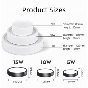 Bề mặt được gắn dẫn Downlight 220V dẫn đèn tại chỗ <span class=keywords><strong>5W</strong></span> 10W 110V Vòng downlights xuống Đèn Chiếu Sáng lịch thi đấu cho nhà - Product Image 6