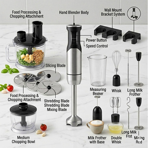 Mixeur Plongeant Haute Puissance à Moteur Entièrement en Cuivre, en Acier Inoxydable, Multi-Vitesses, Certifié, avec Accessoires Complets - Product Image 6