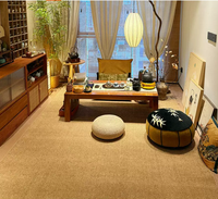 Red Round Living Room Area Rugs Suitable for Sofas Bedrooms Stain Resistant Non-Slip Floor Carpet