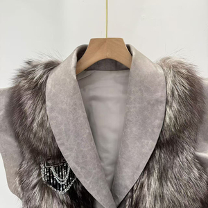 Nouvelle Arrivée <span class=keywords><strong>Pas</strong></span> <span class=keywords><strong>Cher</strong></span> Hiver Manteau De Fourrure De Renard Veste Plus La Taille Femmes Gilet De Fourrure <span class=keywords><strong>Noir</strong></span> - Product Image 6