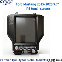 Autoradio Android 15 avec écran vertical 9,7 pouces, système stéréo à écran partagé, GPS intégré et aide au recul pour Ford Mustang 2015-2023
