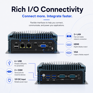Mini PC sin Ventilador para Kiosco, Doble LAN, 2 COM, <span class=keywords><strong>USB</strong></span>, Salida de Audio y Pantalla, Compatible con Windows y Linux, para Integración con Equipos - Product Image 6