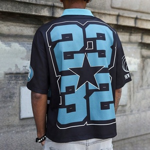 レインボー スプレー カスタム メンズ レタープリント パッチワークカラー ファッション ポロシャツ サマー トップス クロップドトップス メンズ 半袖シャツ - Product Image 2