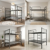 Lit superposé en acier flexible et personnalisable, gain de place, ODM/OEM, vente en gros directe usine, pour camps de travail et dortoirs