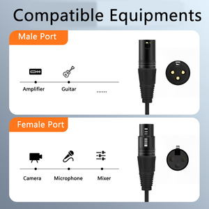 Câble audio <span class=keywords><strong>XLR</strong></span> vers <span class=keywords><strong>XLR</strong></span> de haute qualité 3m 5m <span class=keywords><strong>10m</strong></span> 20m 100m Professionnel 3 broches Mâle Femelle Microphone Gaine PVC - Product Image 5