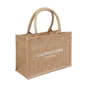 Sacs en <span class=keywords><strong>jute</strong></span> personnalisés réutilisables <span class=keywords><strong>de</strong></span> taille moyenne, très vendus, sacs <span class=keywords><strong>de</strong></span> shopping en <span class=keywords><strong>toile</strong></span> <span class=keywords><strong>de</strong></span> <span class=keywords><strong>jute</strong></span> naturelle, grande capacité avec impression <span class=keywords><strong>de</strong></span> logo - Product Image 1