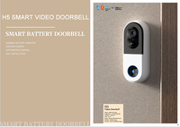 Sonnette de porte intelligente Tuya WiFi HD avec détection de mouvement, interphone, alimentation par batterie, objectif à focale fixe de 3,6 mm pour la maison/le bureau