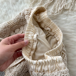 Gonna bohémien smodozed Set da donna estiva con pezza e nappine sul petto con spalline e mezza gonna sul fianco Set due pezzi - Product Image 6