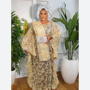 Robes africaines élégantes pour femmes robe traditionnelle dashiki en dentelle <span class=keywords><strong>boubou</strong></span> grande taille robe de soirée pour mariage caftan musulman robe maxi - Product Image 1