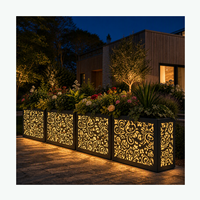 Grand bac à plantes en métal pour extérieur, bac à plantes en acier pour extérieur avec éclairage LED