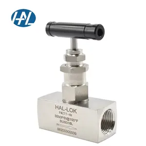 316L stainless steel hydraulic instrument stop valve manual straight pattern female needle valve
