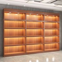 Étagère de présentation en bois LE pour magasin de détail, librairie, présentoir avec éclairage LED, étagères de présentation en bois à vendre