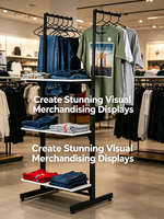 Étagère de magasin de vêtements de boutique Mingtang personnalisée, présentoir de vêtements en métal, présentoir de t-shirts pop-up pour boutique de vêtements