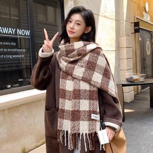 秋冬ムスリム女性向け社交界格子柄スカーフ工場直送両面ジャカード高級感 - Product Image 2