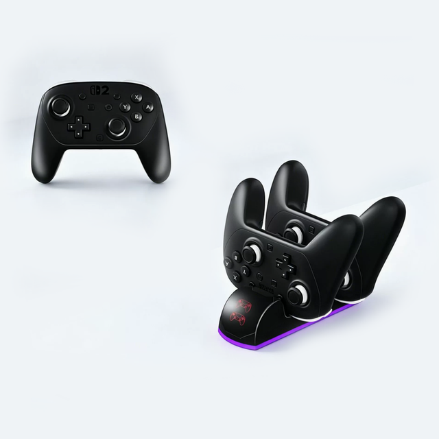 Charging Stand for Nintendo Switch 2 Pro Dual Controller Charger Base Docking Station with Smart LED Indicator