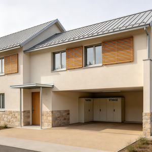 Villa africaine moderne à deux étages, conception architecturale avec <span class=keywords><strong>plan</strong></span> de l'étage à <span class=keywords><strong>3</strong></span> chambres et <span class=keywords><strong>garage</strong></span> attenant pour 2 <span class=keywords><strong>voitures</strong></span> - Product Image 1