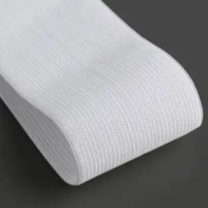 factory wholesale White Flat Elastic Band 1 Inch 2 Inch 100 Yards Knitted Elastic Stretch Strap Roll for Sewing