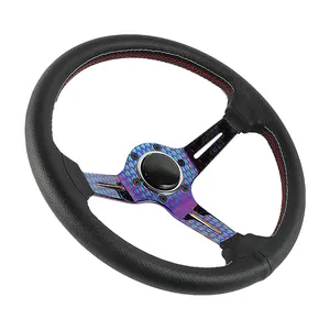 Универсальный спортивный гоночный руль на заказ, кожаное рулевое колесо, модифицированное рулевое колесо автомобиля
