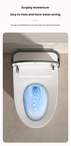 WC intelligent de luxe à ouverture automatique du couvercle par induction, chasse d'eau à capteur au pied, bidet intelligent pour projets hôteliers modernes - Product Image 5