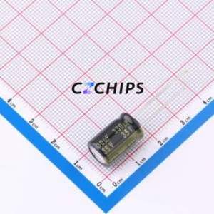 ตัวเก็บประจุอิเล็กโทรไลต์อะลูมิเนียมแบบ Through-Hole รุ่น EEU-FM1V331 ขนาด D10xL16 มม. 330uF 20% 35V 1.253A-120Hz - Product Image 1