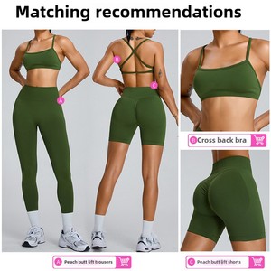 Pantaloncini da Fitness a tre punti a vita alta europei americani <span class=keywords><strong>pantaloni</strong></span> sportivi <span class=keywords><strong>attillati</strong></span> da Yoga - Product Image 4