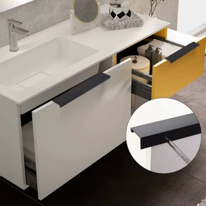 Ручки из алюминиевого профиля на заказ, матовые черные, невидимые, для кухонных шкафов и гардеробов - Product Image 3