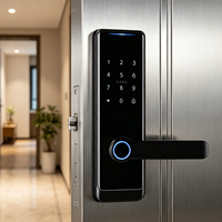 Serrure de porte intelligente couleur or pour la sécurité des maisons Airbnb, compatible avec les immeubles d'appartements