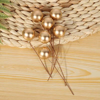 Bayas Rojas Artificiales Brillantes Individuales de Plástico para Navidad, Ramas de Bayas para Guirnaldas, Decoración Floral DIY para Árboles, Venta al por Mayor