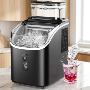 Electric Cube <b>Ice</b> Maker 2.2L Water Tank 20-30kg Daily Capacity Touch Control Household Use Black Plastic Body - Product Image 1