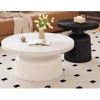Table basse moderne noire/blanche pour petit salon, table d'appoint de canapé nordique simple, design multifonctionnel en contreplaqué et acier carbone