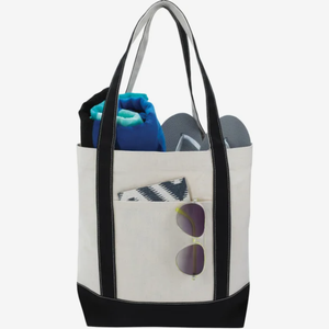 Bolsa de Mano de Lona de Algodón de Dos Tonos <span class=keywords><strong>Marina</strong></span> con Logotipo Personalizado, Regalo Promocional al por Mayor - Product Image 1