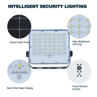 Projecteur solaire LED KCD étanche à haute luminosité, économie d'énergie, 50w 120w 200w 300w 400w, IP66, détecteur de mouvement extérieur, 3000k