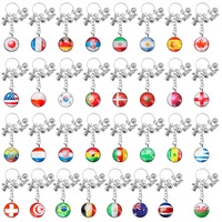 Porte-clés personnalisé avec cabochon en verre drapeau national, souvenir pour supporter de football, cadeau promotionnel