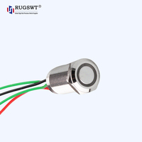 Interrupteur à bouton-poussoir LED 19 mm en laiton nickelé, entièrement hermétique, 10A, IP68, type momentané ou à enclenchement, pour panneaux marins et cockpits