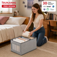 Lot de 3 boîtes de rangement en tissu pour fenêtre, paniers organisateurs en maille transparents sans ouverture, non tissés, légers et pliables pour placard