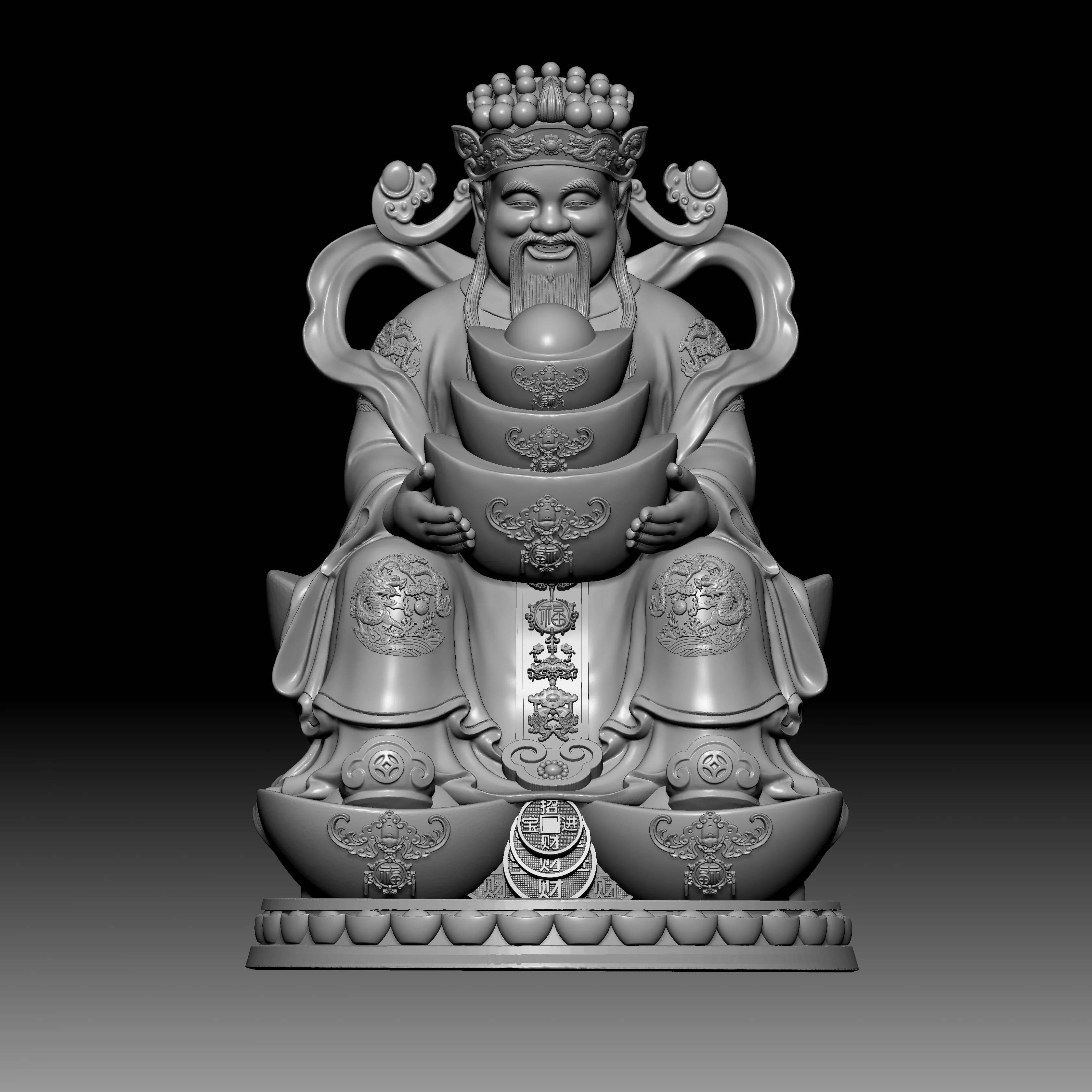 Estátua do templo de buda 3d, design e personalização, design 3d e fabricação de estátua de buda fina, design da estátua de buda