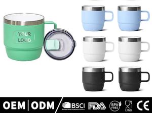 Mug à café générique de 6 oz en acier inoxydable 304, mug isotherme avec poignée pliable, mini tasse à café pour la maison ou le bureau, personnalisable - Product Image 2