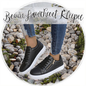 Nouveauté : Baskets plates pour femmes, basses, en cuir PU, avec <span class=keywords><strong>fermeture</strong></span> éclair, chaussures tendance avec lacets respirants, style marche, semelle en caoutchouc blanche - Product Image 2
