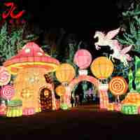 Lanterne animale de conte de fées, installation lumineuse de champignons fantastiques à grande échelle, décoration de lanterne personnalisée pour exposition, parc à thème