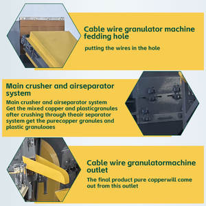 Vaner 폐알루미늄 구리 와이어 재활용 분리 기계 케이블 구리 파쇄기 그래뉼 동선 과립기 - Product Image 3