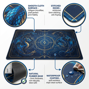 Tapis de jeu anime personnalisé imprimé, tapis de jeu TCG pour cartes Pokemon Yu-Gi-Oh MTG 24x14'', tapis TCG, impression par sublimation, vente en gros en usine - Product Image 4