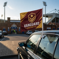 Drapeau de fenêtre de voiture personnalisé avec logo de club, mât en plastique, polyester durable et écologique, drapeau national, design personnalisé, événement sportif