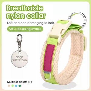 Atmungsaktives Nylon-Hunde halsband Verstellbare, weiche, haut freundliche, mehrfarbige, optionale Haustier halsbänder mit Metalls chnalle für Hunde Hot Sale - Product Image 4