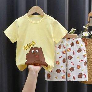 Costume à manches courtes pur coton été nouveau garçon vêtements bébé vêtements femme t-shirt vêtements pour enfants en gros - Product Image 6