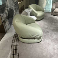 NOVA Home Furniture Chaise longue de style italien minimaliste verte douce et confortable avec décoration en métal doré